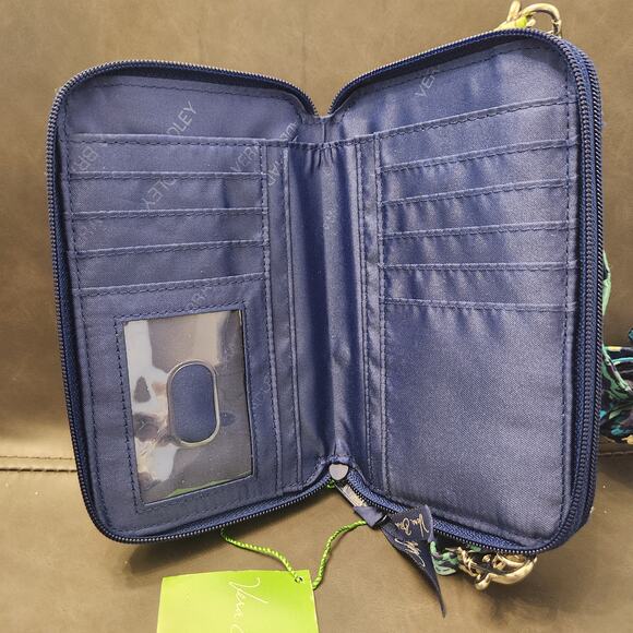 Vera Bradley Blue Quilted Wallet Purse Crossbody - Picture 4 of 7